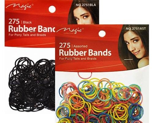 Black and Assorted Colors Mini Rubber Bands
