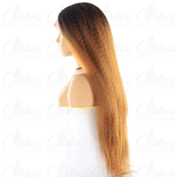 Synthetic Kinky Straight 26" Front Lace Wig (left)