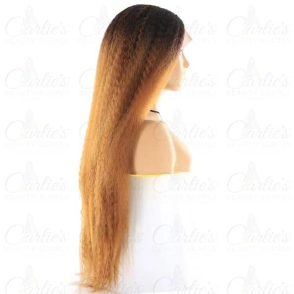 Synthetic Kinky Straight 26" Front Lace Wig (right)
